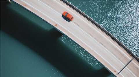 Anthos Fund & Asset Management: car crossing bridge over beautiful turqois water